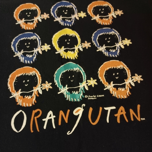 Orangutan by Charles Cham Women's Black Tee-2008 - Picture 2 of 8